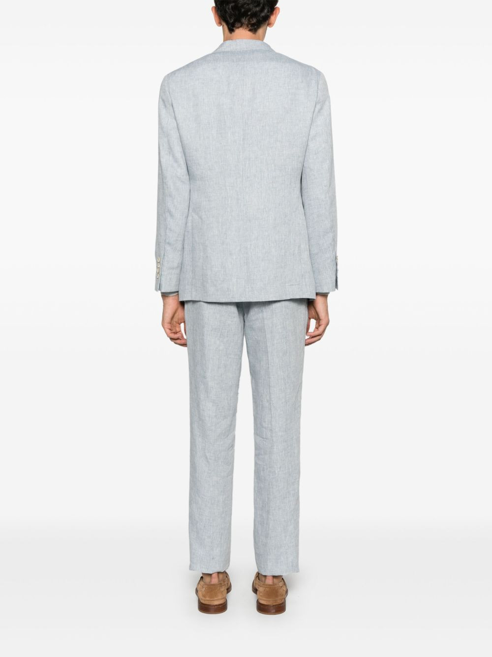 Brunello Cucinelli Men Linen Single-Breasted Suit - 4