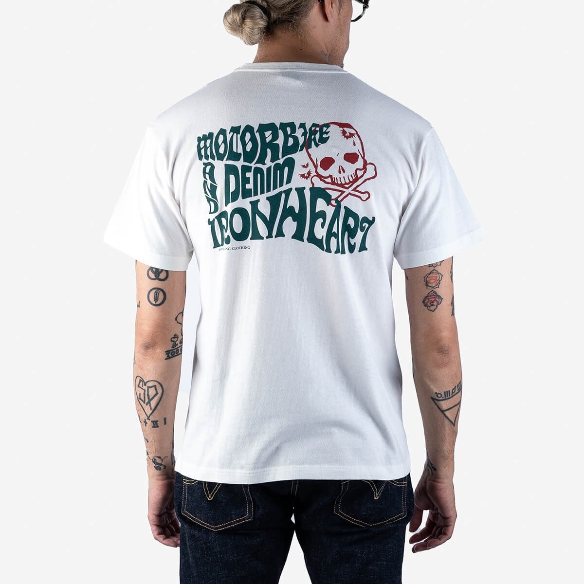 6.5oz Printed Loopwheel Crew Neck T-Shirt - White - 2