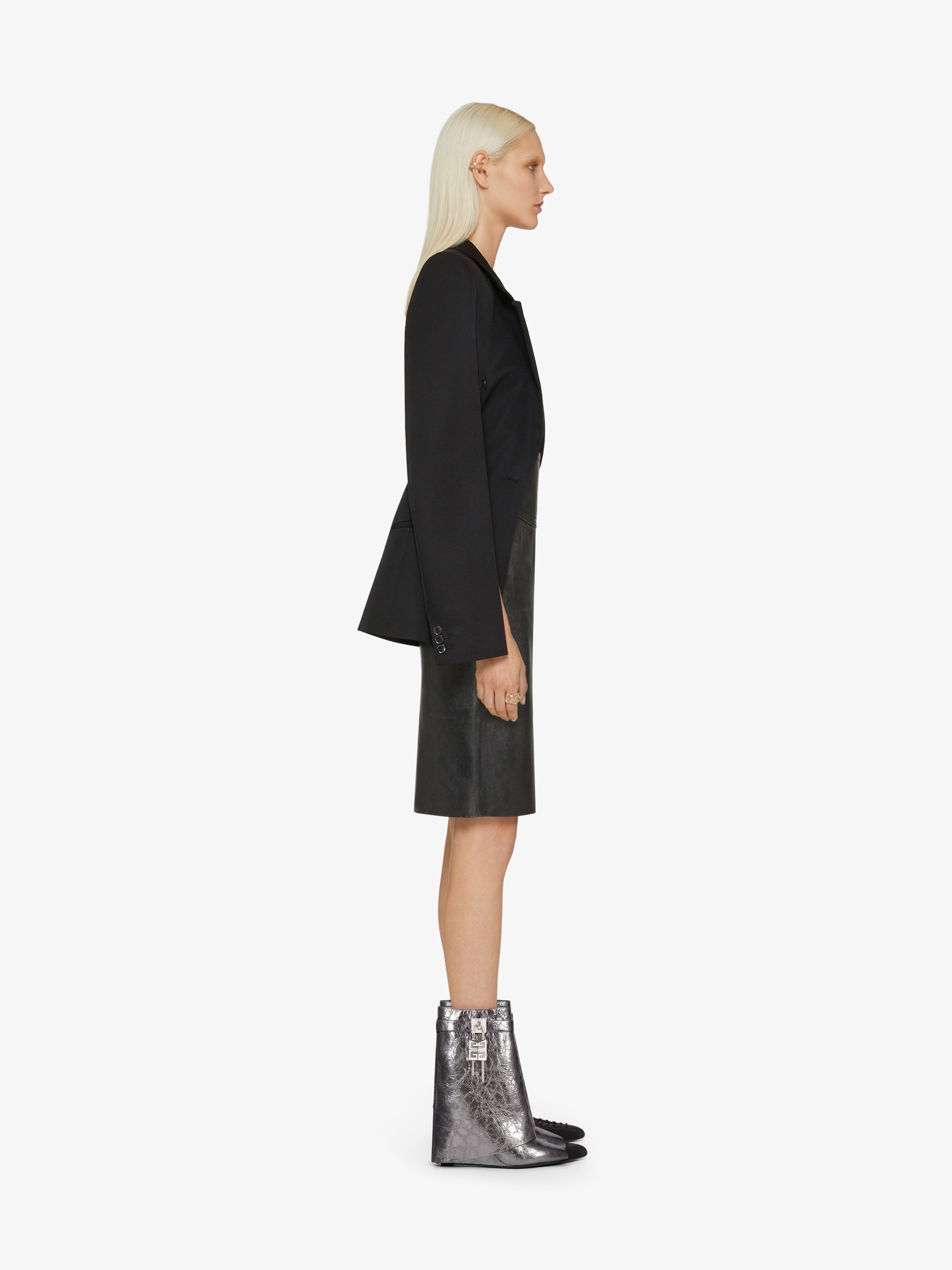 SHARK LOCK ANKLE BOOTS IN LAMINATED LEATHER - 2