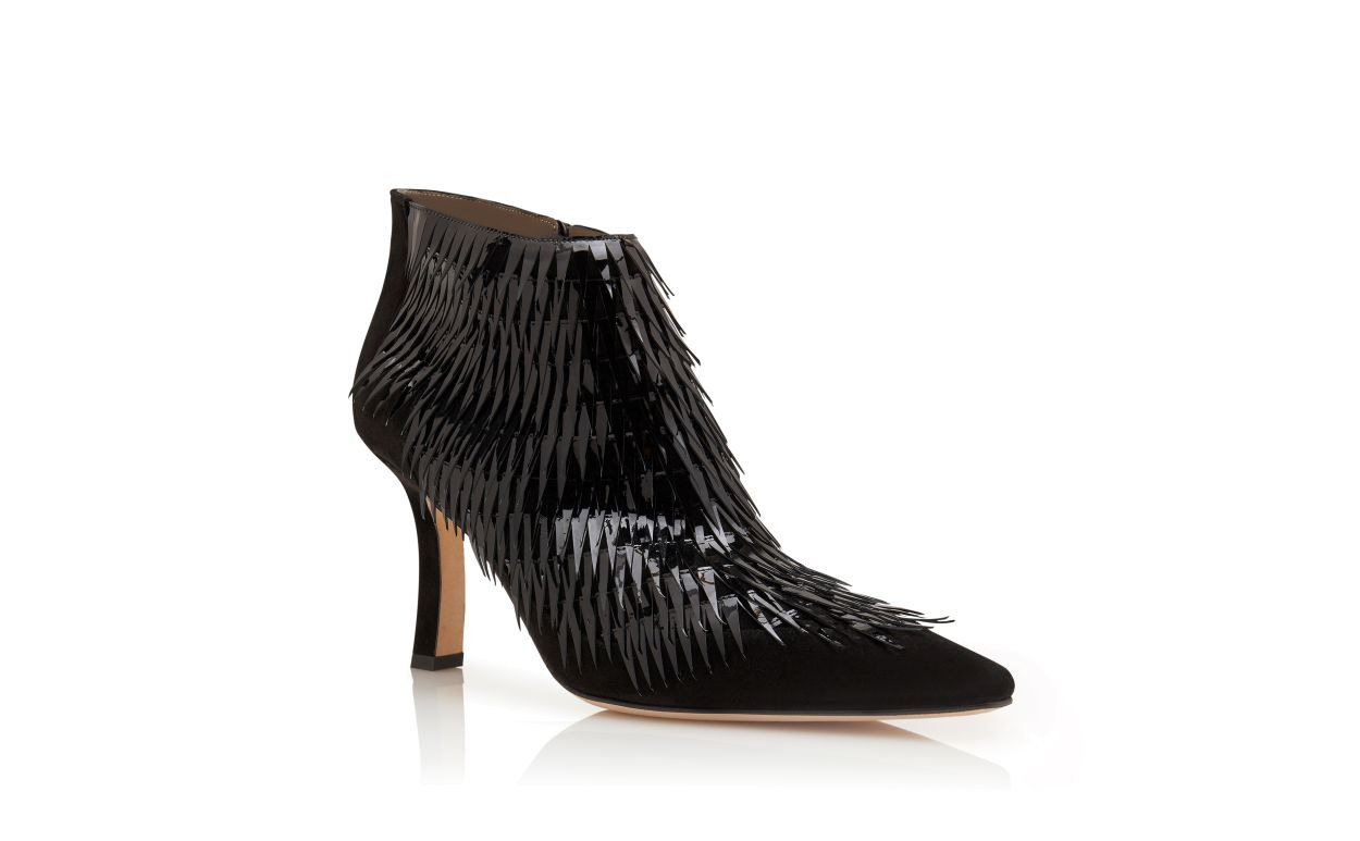 Black Patent Leather Ankle Boots - 3