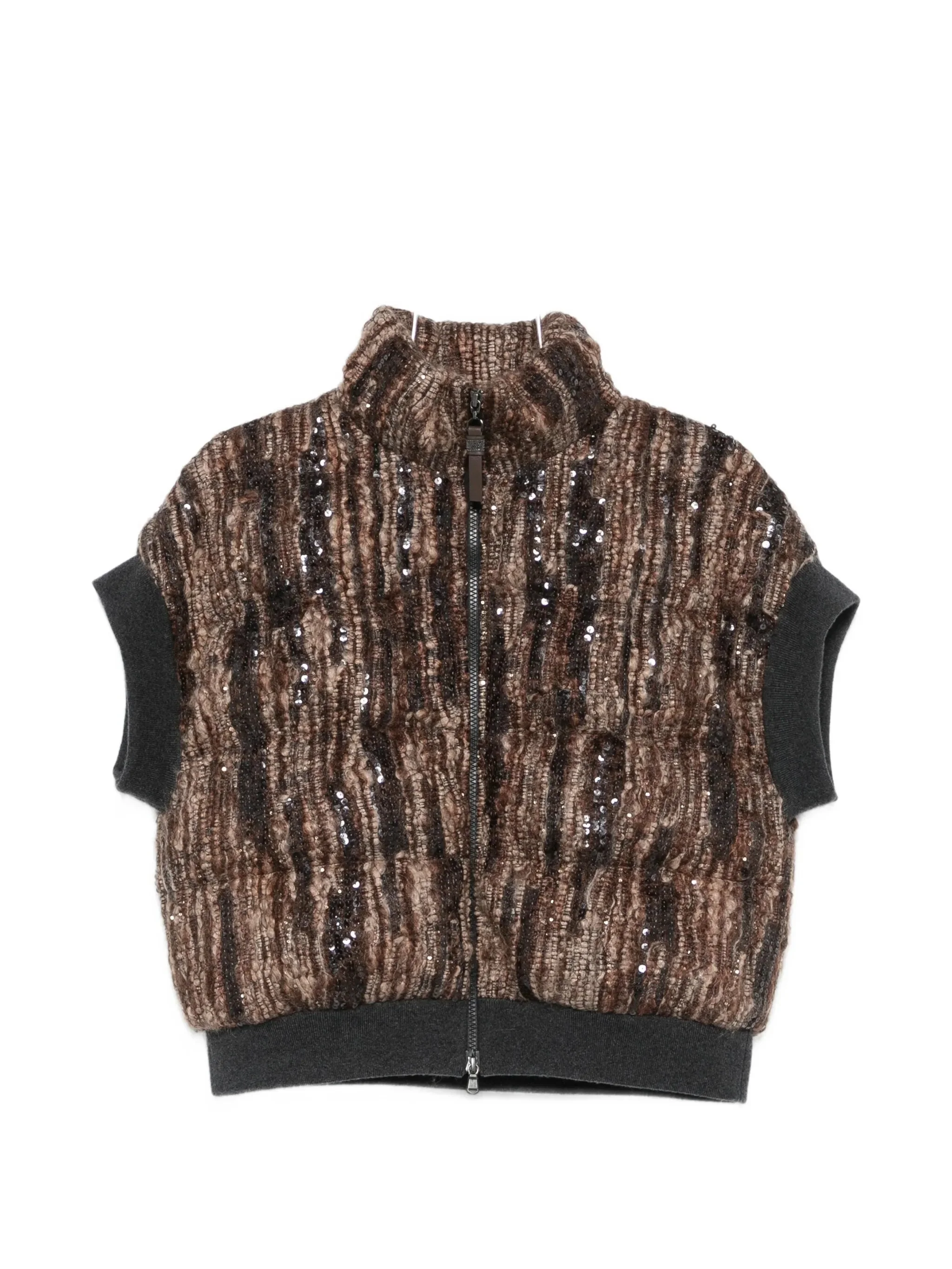 Brunello Cucinelli Sequin-embellished Sleeveless Gilet - 1