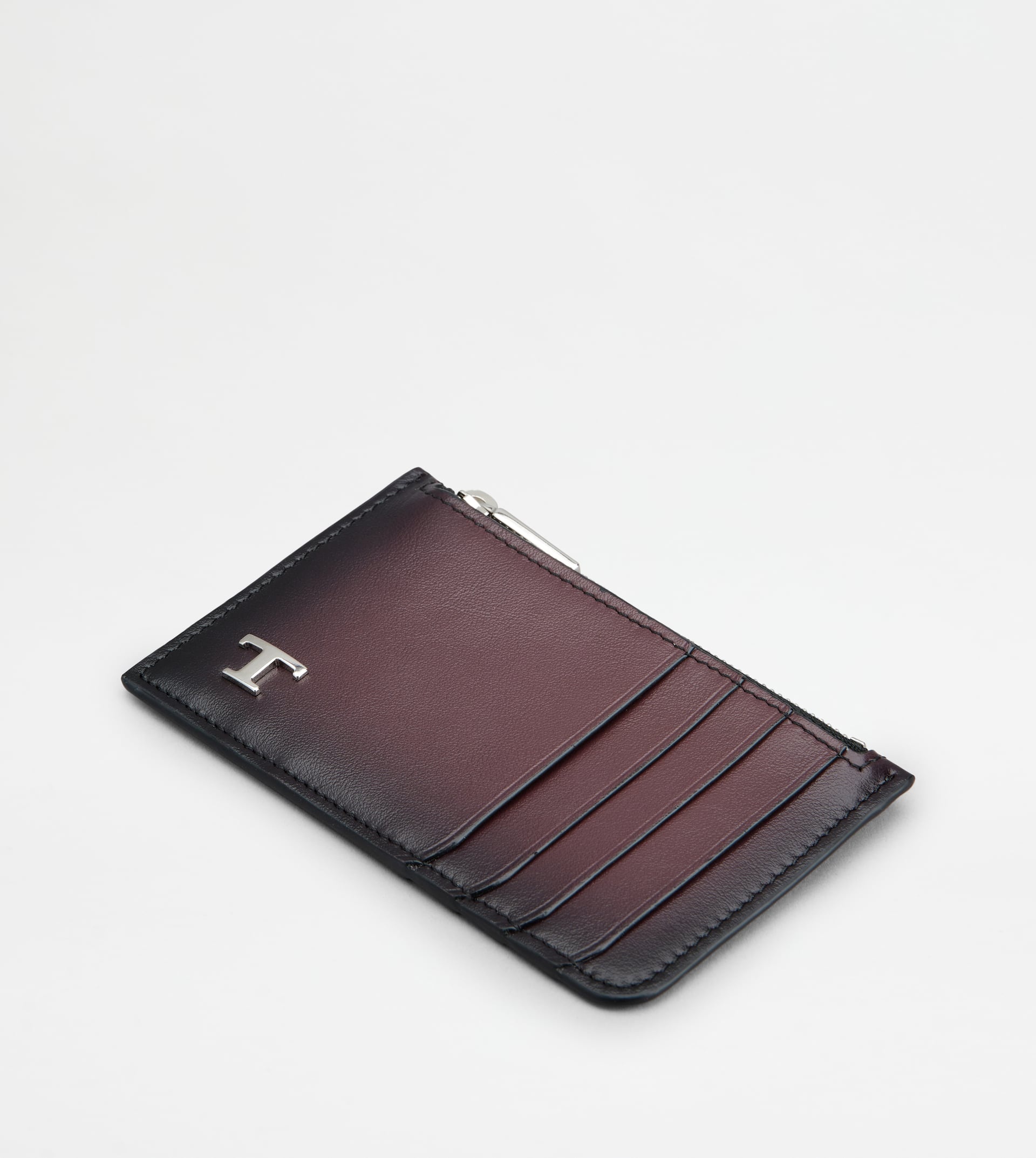 CREDIT CARD HOLDER IN LEATHER - BURGUNDY - 3