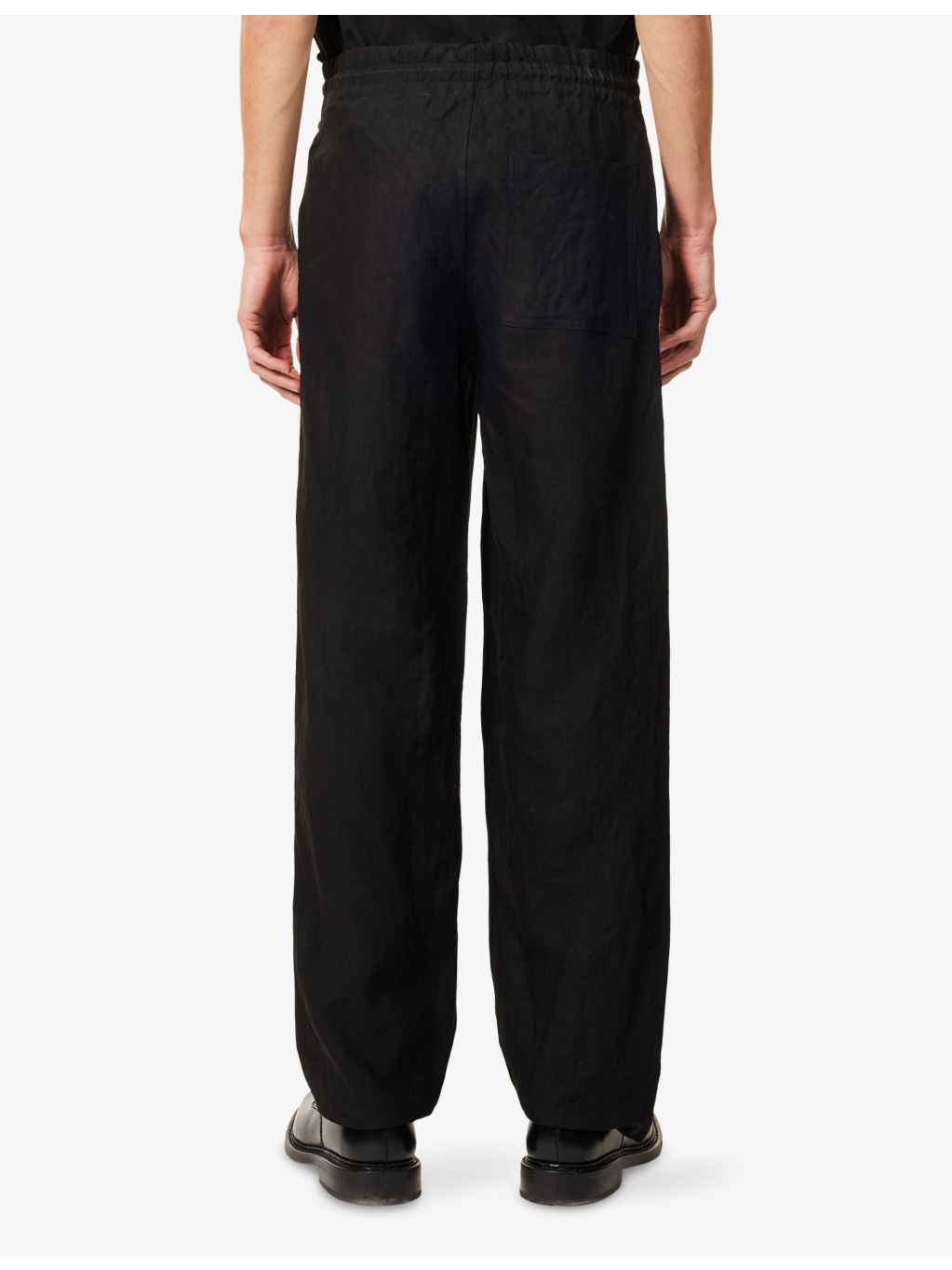 Straight-Leg Drawstring Linen Trousers - 4