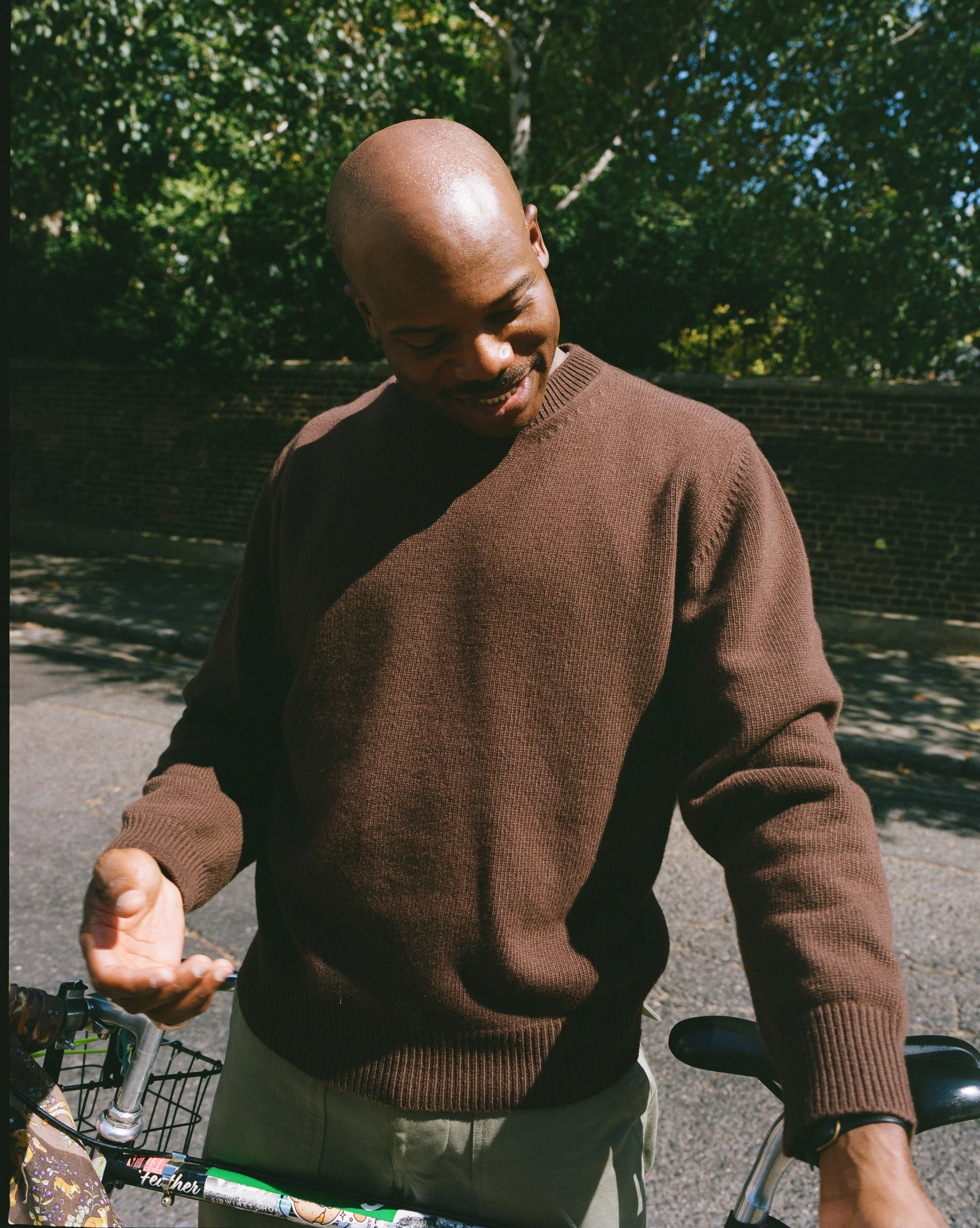 Brown Wool-Cashmere Crew Neck Jumper - 1