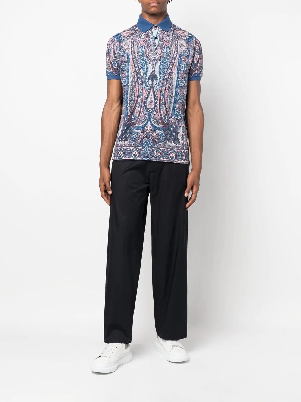 all-over paisley-print polo shirt - 2