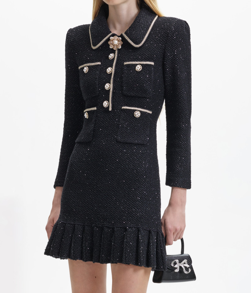 ruched rib knit dress Drawstring Ruched Side Rib-knit Sweater Dress 2X / Black main image 1