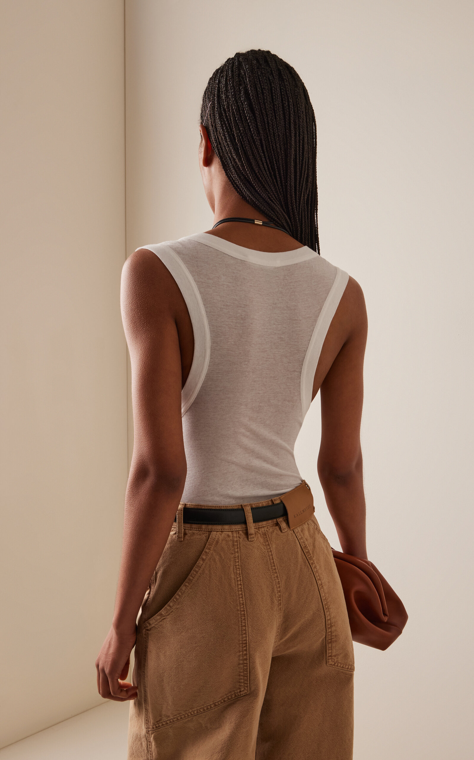 Sheer Cotton Tank Top white - 4