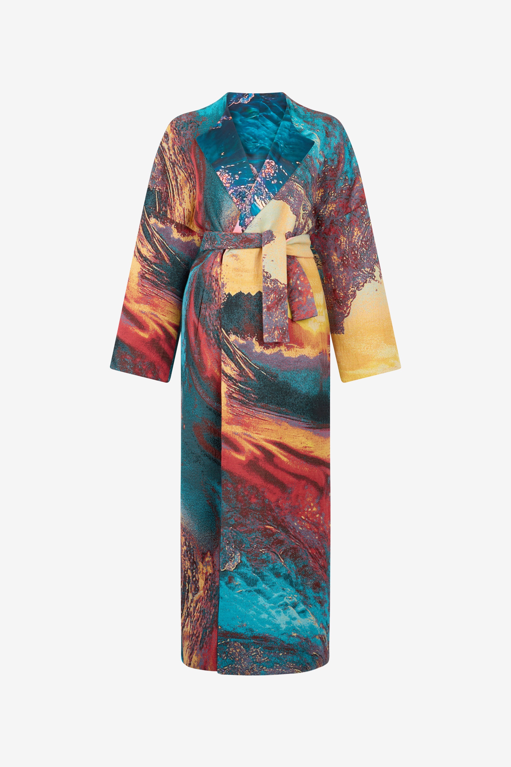 Itaca Print Coat with belt - 3
