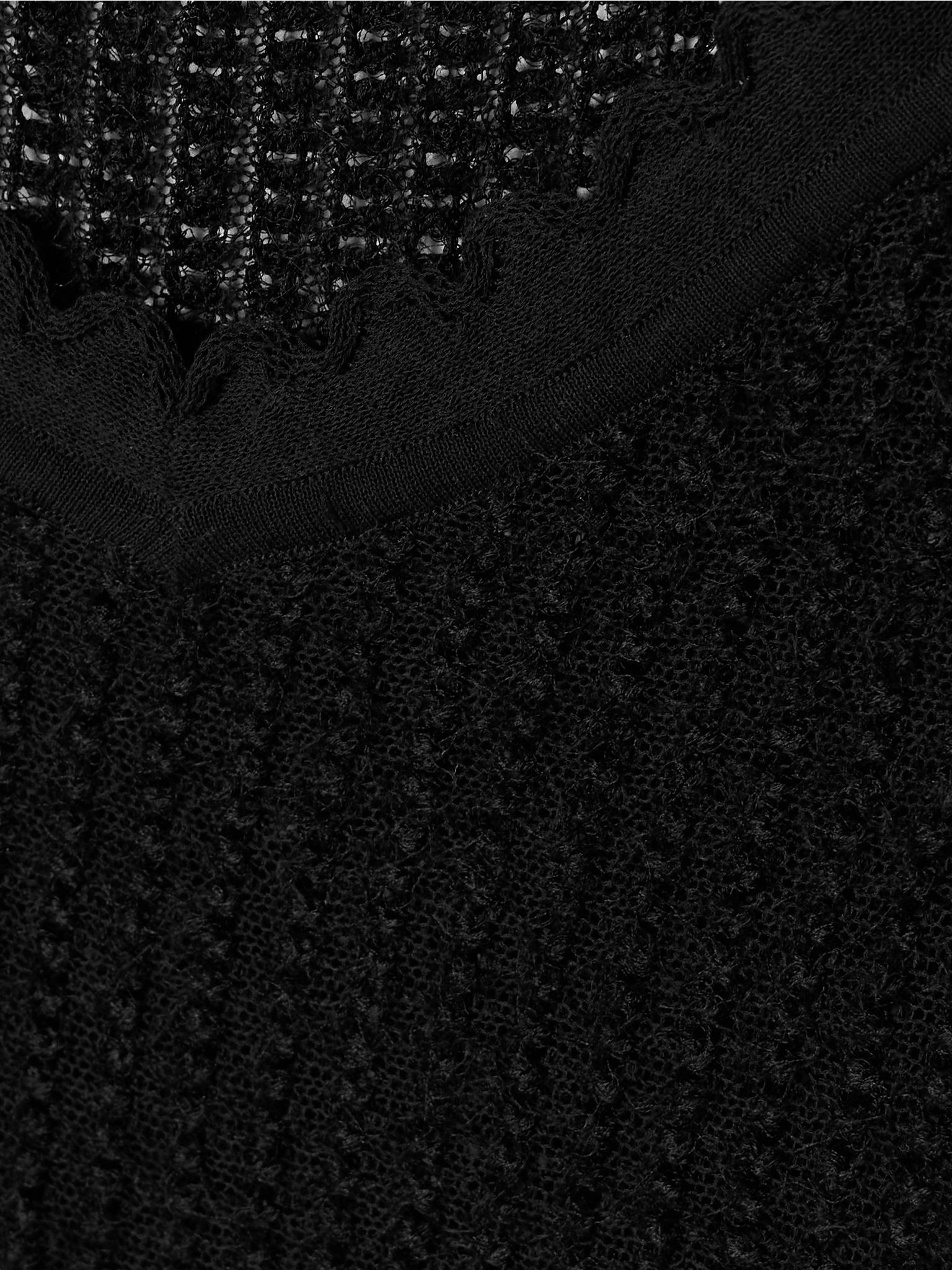 Ennio scalloped pointelle-knit tank Black - 4