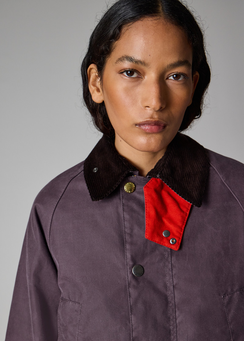 Paul Smith loves Barbour - Grey Lilac Oversized Bedale Wax Jacket 18