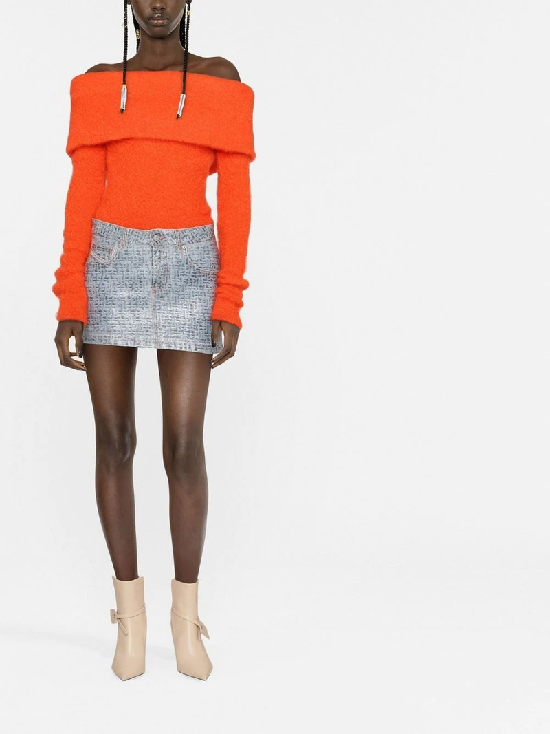 Diesel printed denim miniskirt outlook