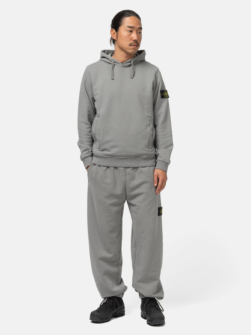 Stone Island Organic Cotton Hooded Sweatshirt Cement outlook