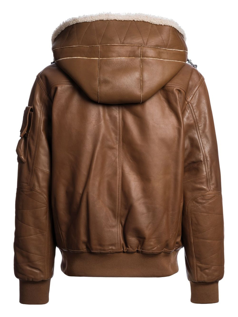 PARAJUMPERS hooded leather jacket outlook