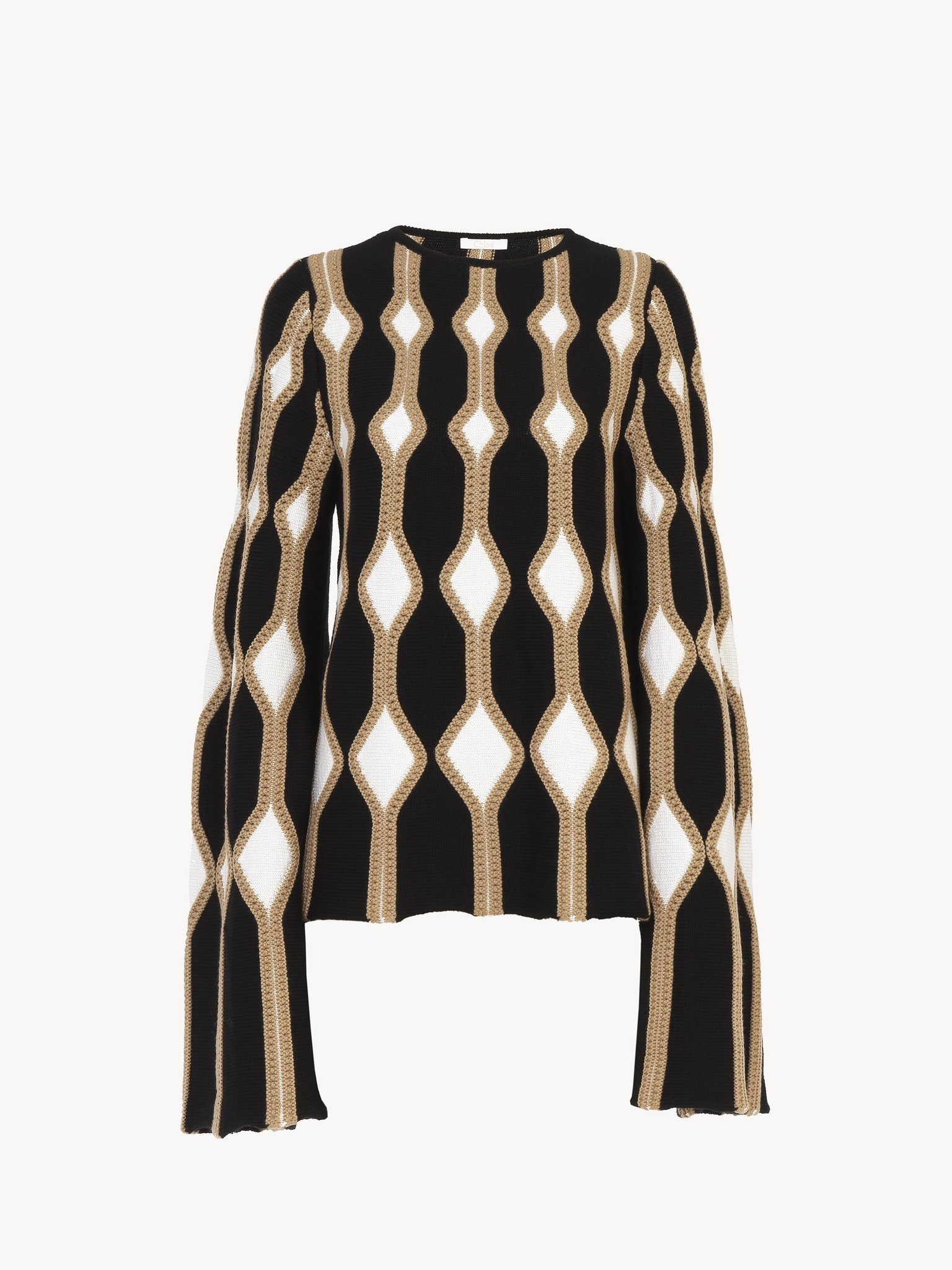 TRUMPET-SLEEVE SWEATER - 3