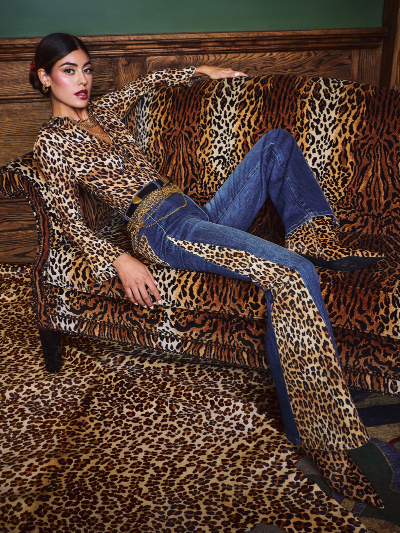 SB LEOPARD WIDE LEG FLARE JEAN 1