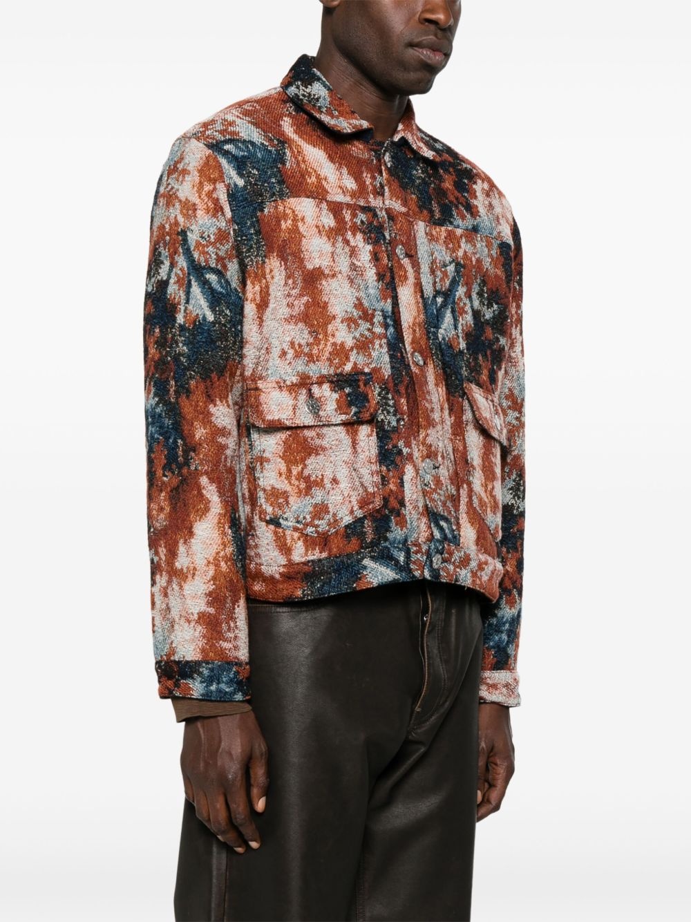abstract-print shirt jacket - 3