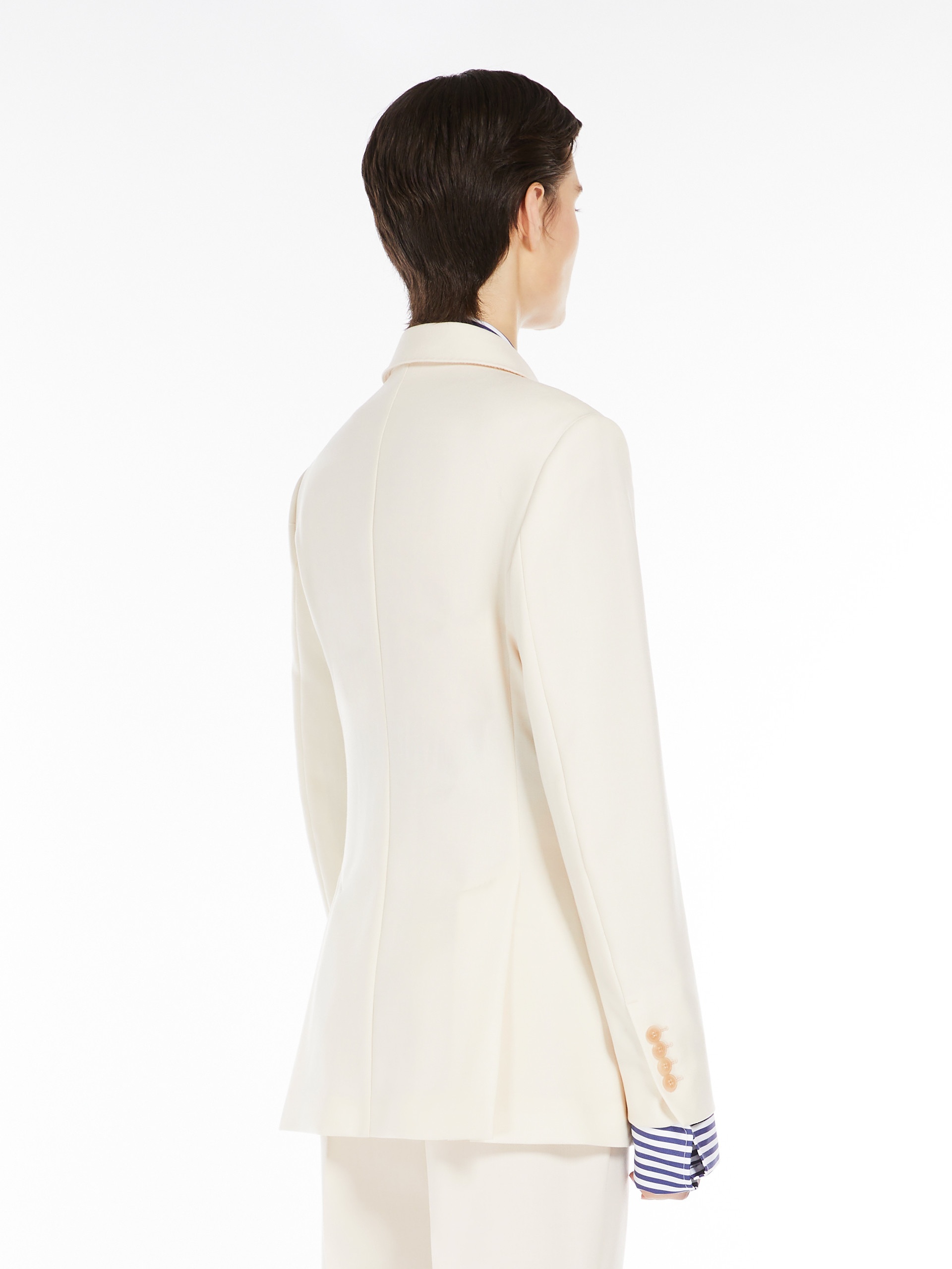 CHIFFON Double-breasted blazer in wool and mohair canvas - 4