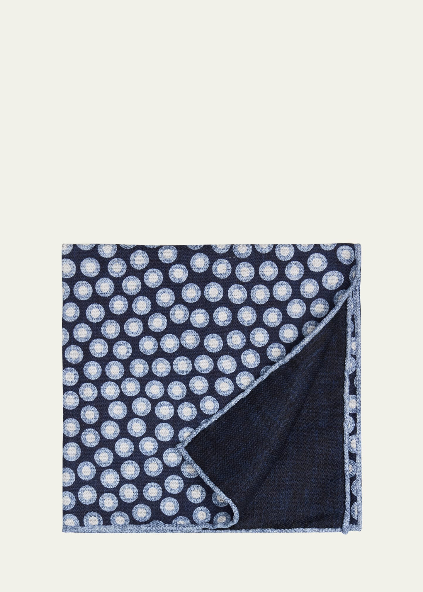 Men's Silk Geometric Circle Pocket Square - 1