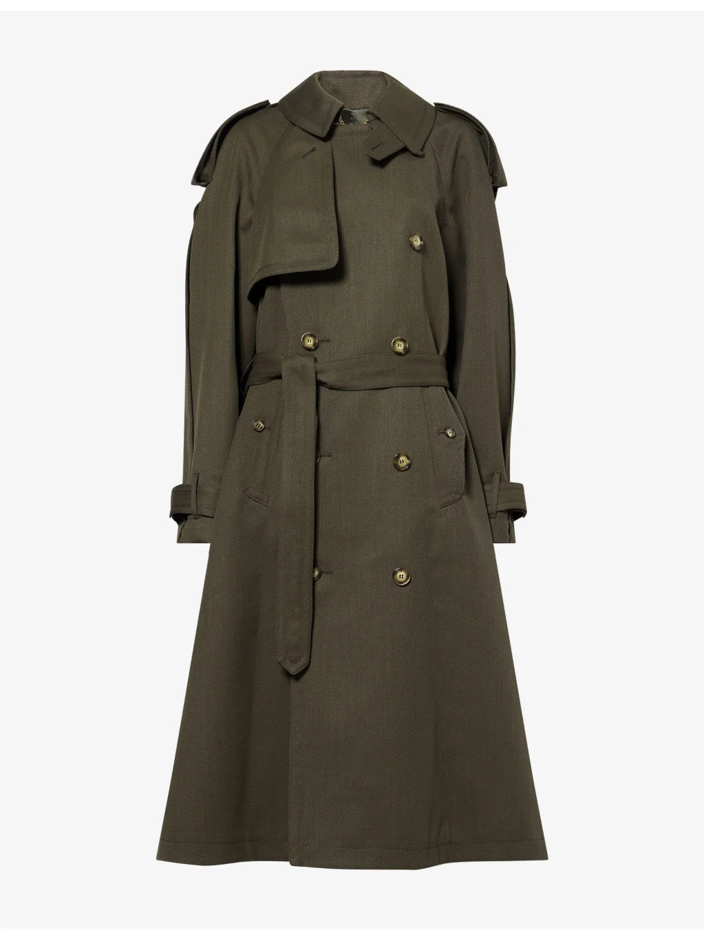 Longline Double-Breasted Wool Trench Coat - 1