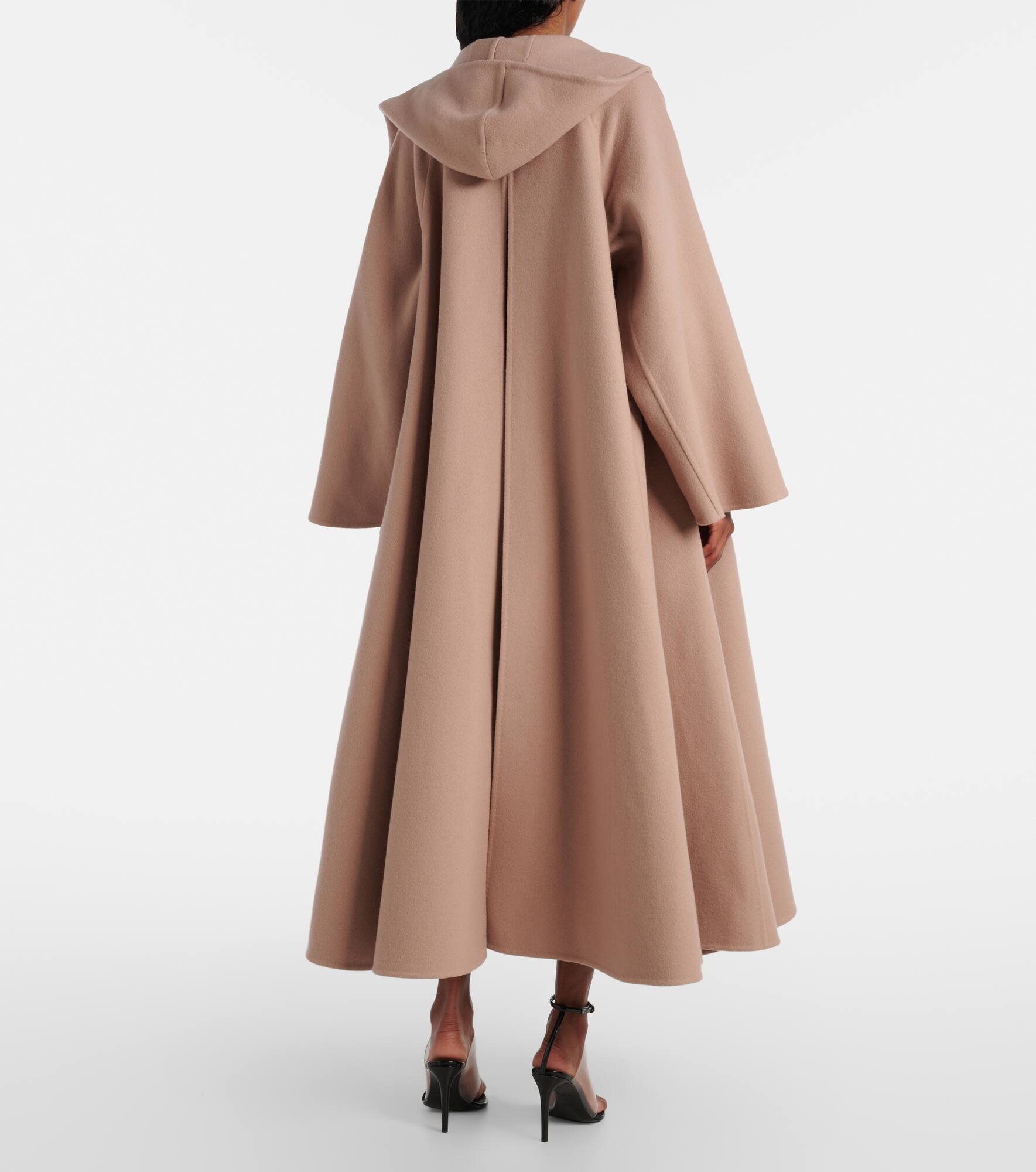 Hooded wool and cashmere cape - 3
