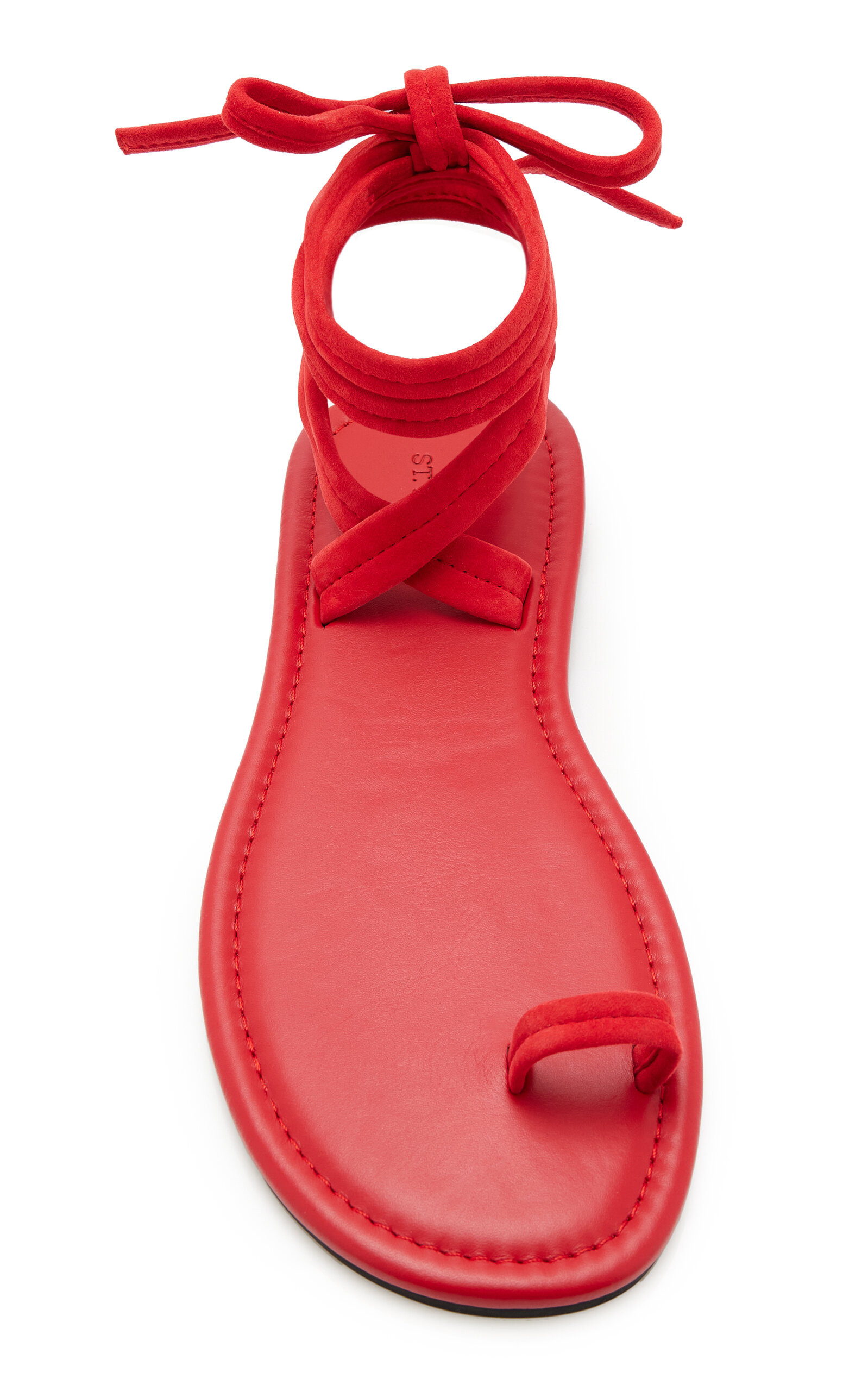 Lace-Up Leather Sandals red - 5
