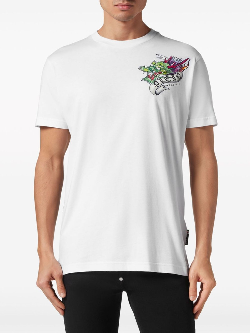 Tattoo-print cotton T-shirt 3