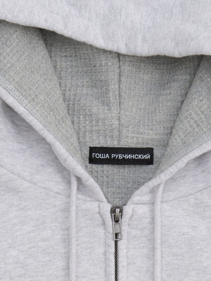 waffle-lined zip-up hoodie 4