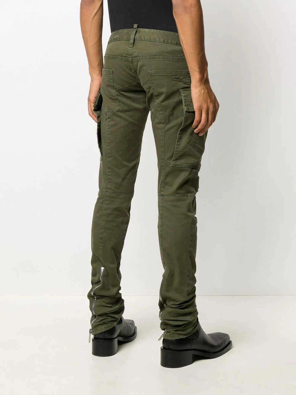 distressed skinny-fit trousers - 4