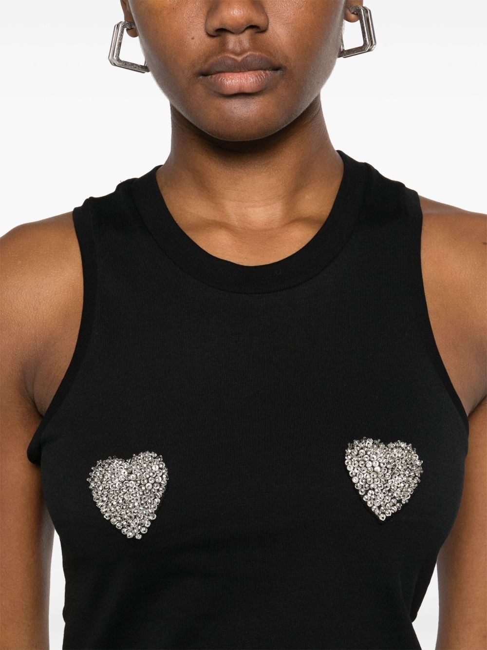 heart-appliqué tank top - 5