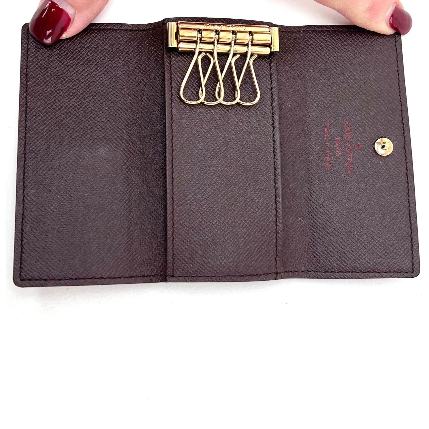Louis Vuitton 4 Key Holder Damier Ebene Brown Canvas Key Chain - 10