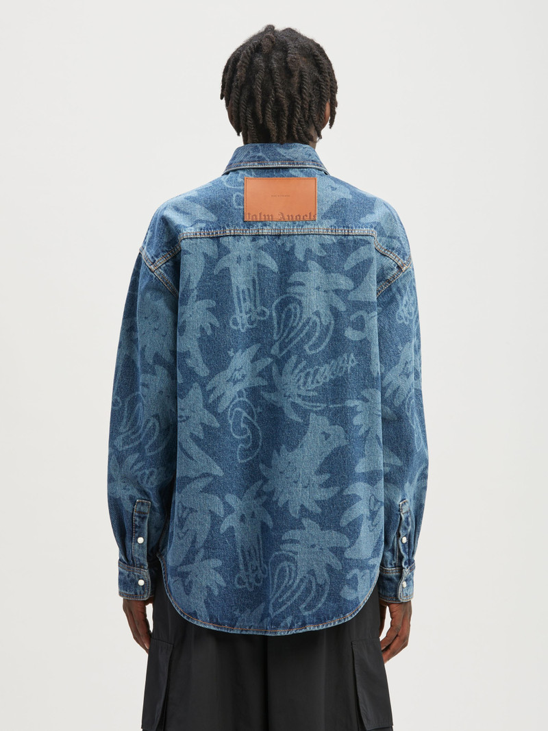 Palmity Allover Laser Denim Shirt 6