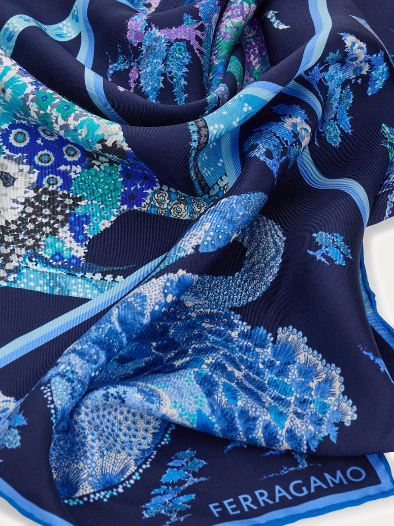FERRAGAMO Patchwork print silk bandana outlook