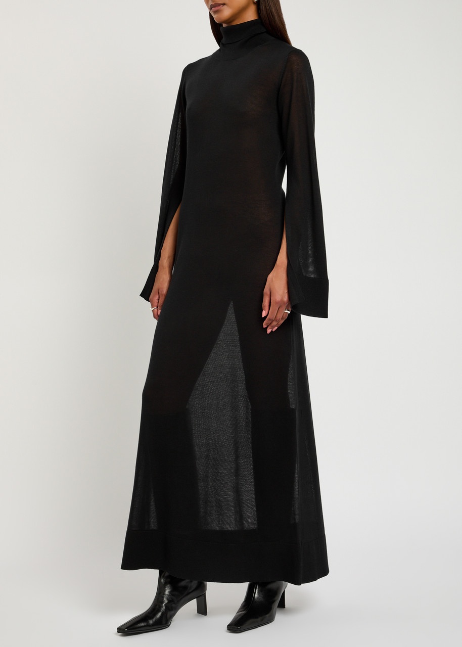 Toteme Split Sleeve Semi-sheer Knit Maxi Dress - 2