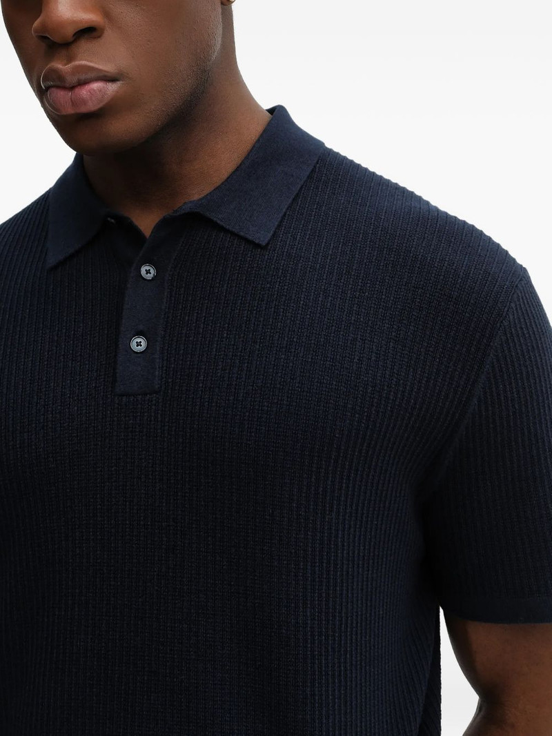 ribbed-knit polo shirt 4