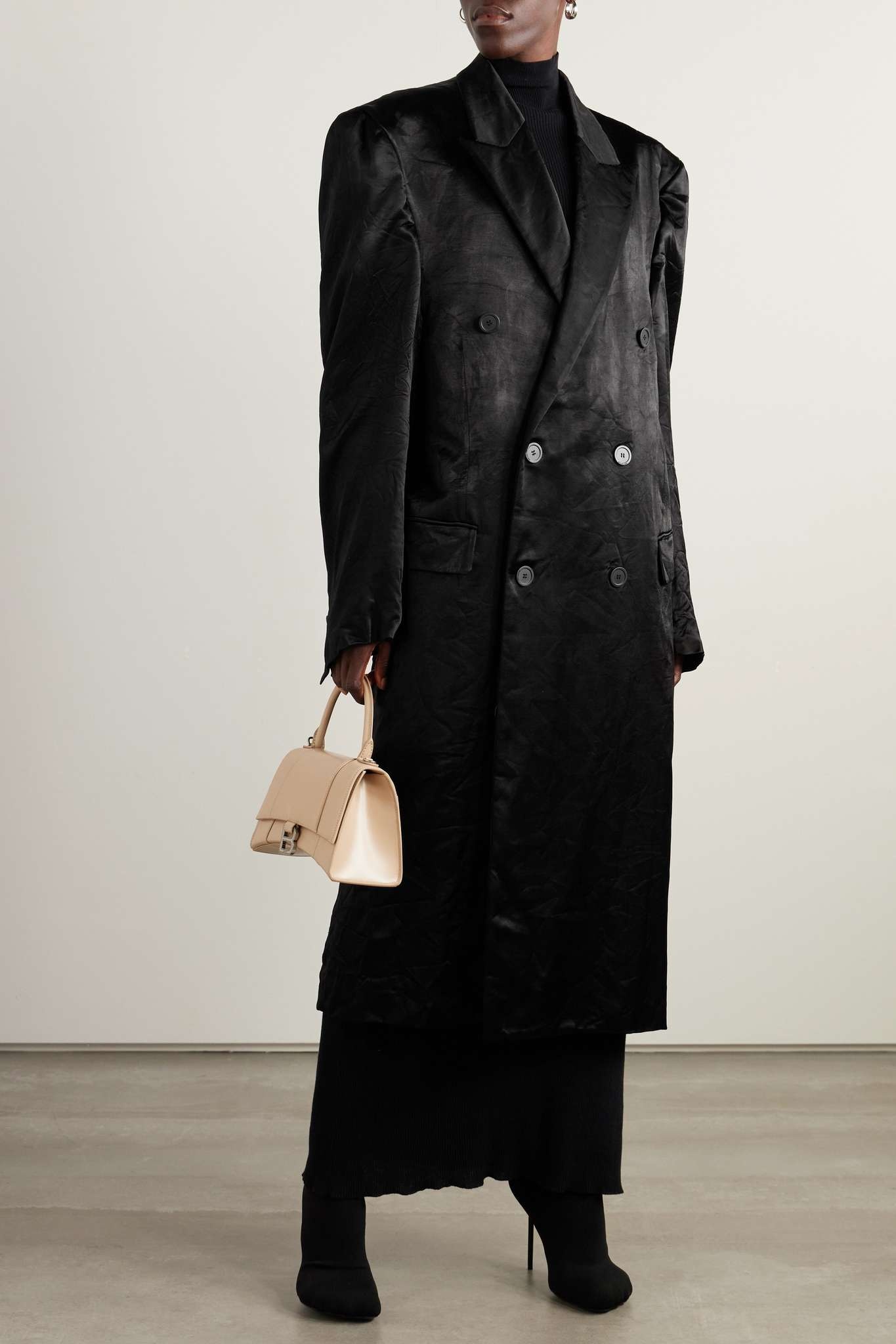 Crinkled-satin coat - 3