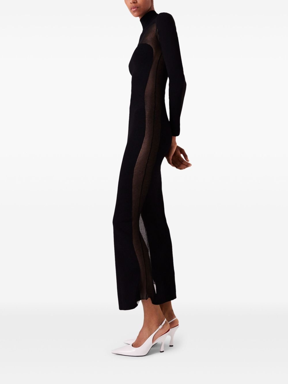 sheer-panels maxi dress - 3