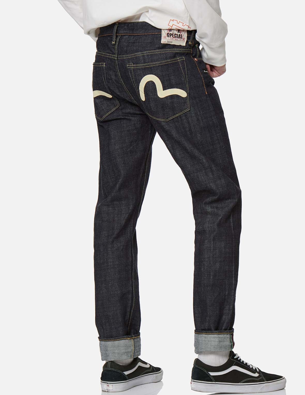 HANDPAINTED SEAGULL SLIM STRAIGHT FIT SELVEDGE DENIM JEANS #2010 - 3