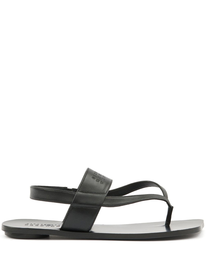 logo-debossed leather sandals 1
