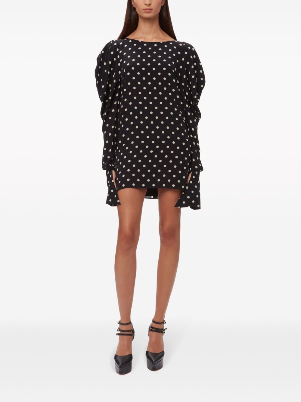 polka dot-print silk minidress - 2