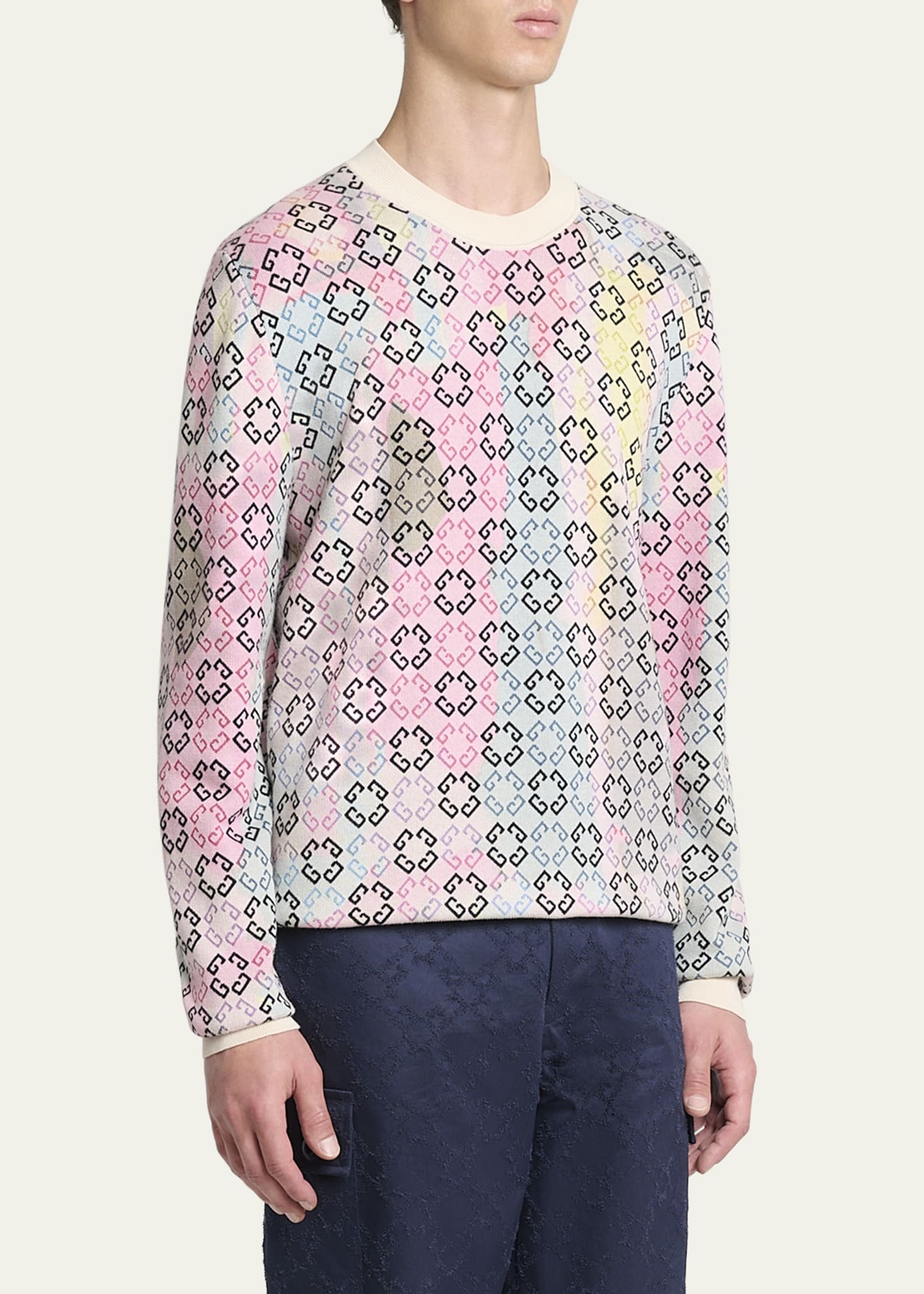 Men's Multicolor Monogram Sweater - 4
