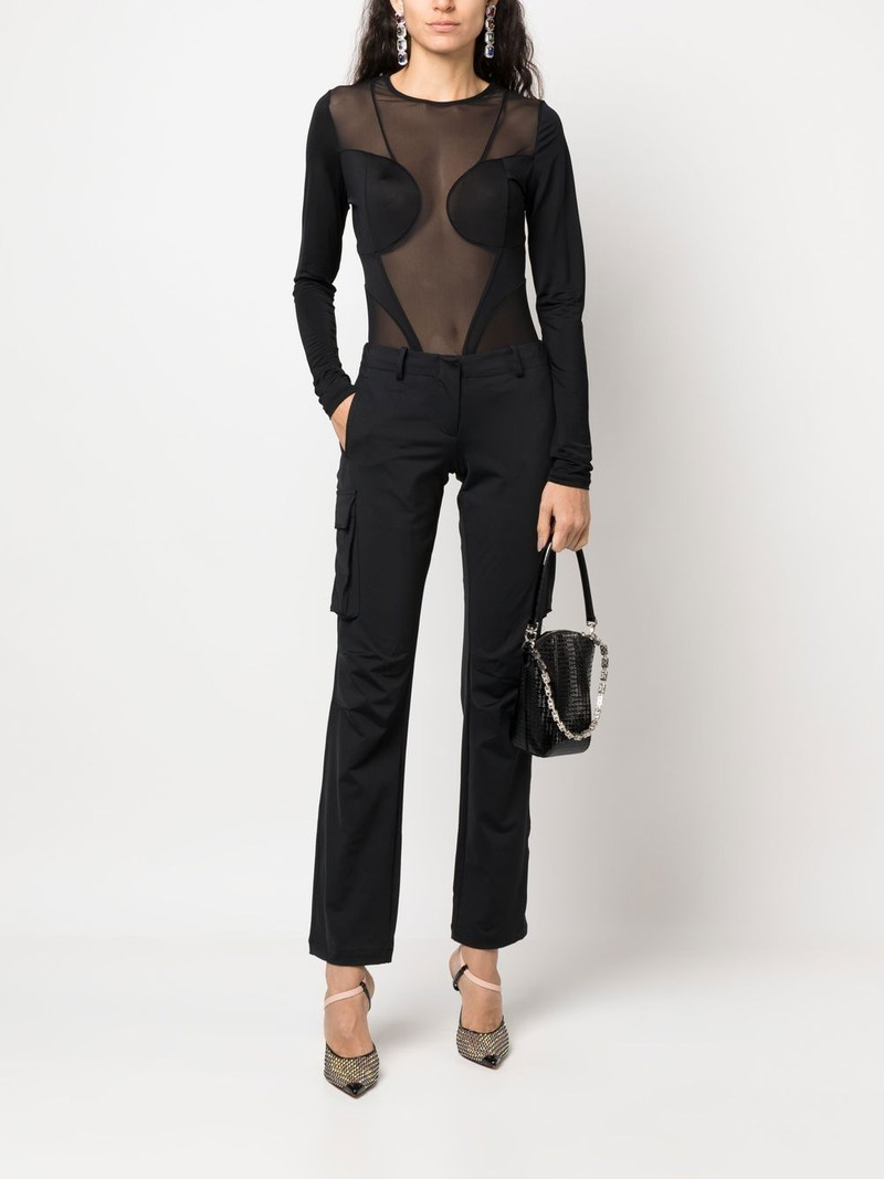 Balmain semi-sheer panelled top outlook