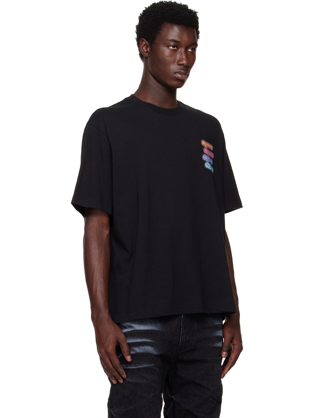 Black Neon Logo Short Sleeved T-shirt - 2