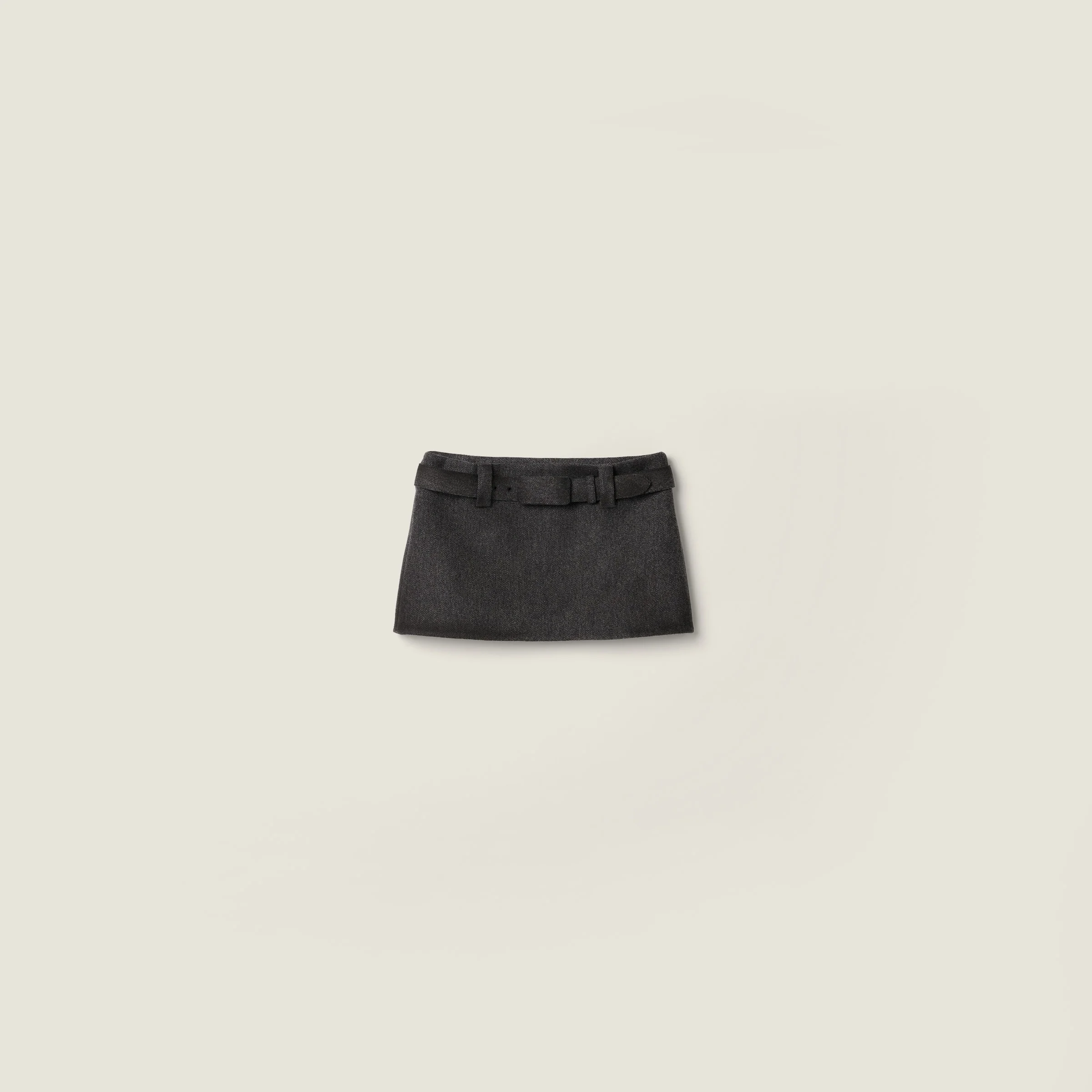 Waxed double wool miniskirt - 1