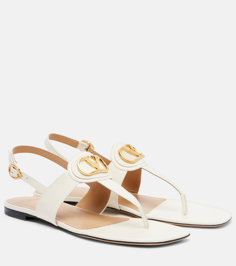 VLogo Signature leather thong sandals 1
