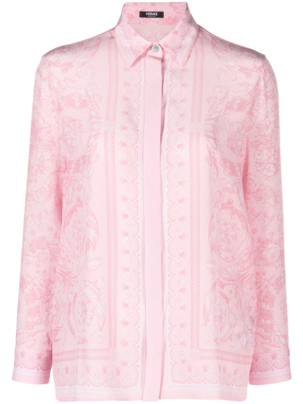 Barocco-print silk shirt - 1