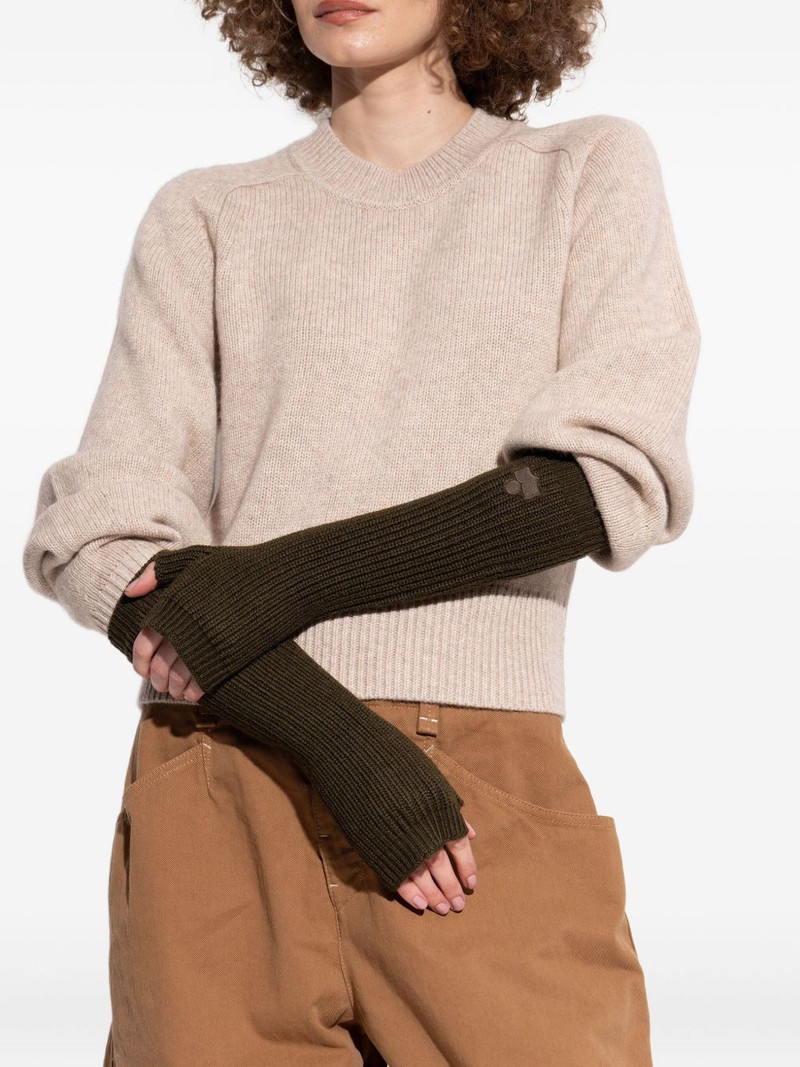 Isabel Marant ribbed logo-patch gloves outlook