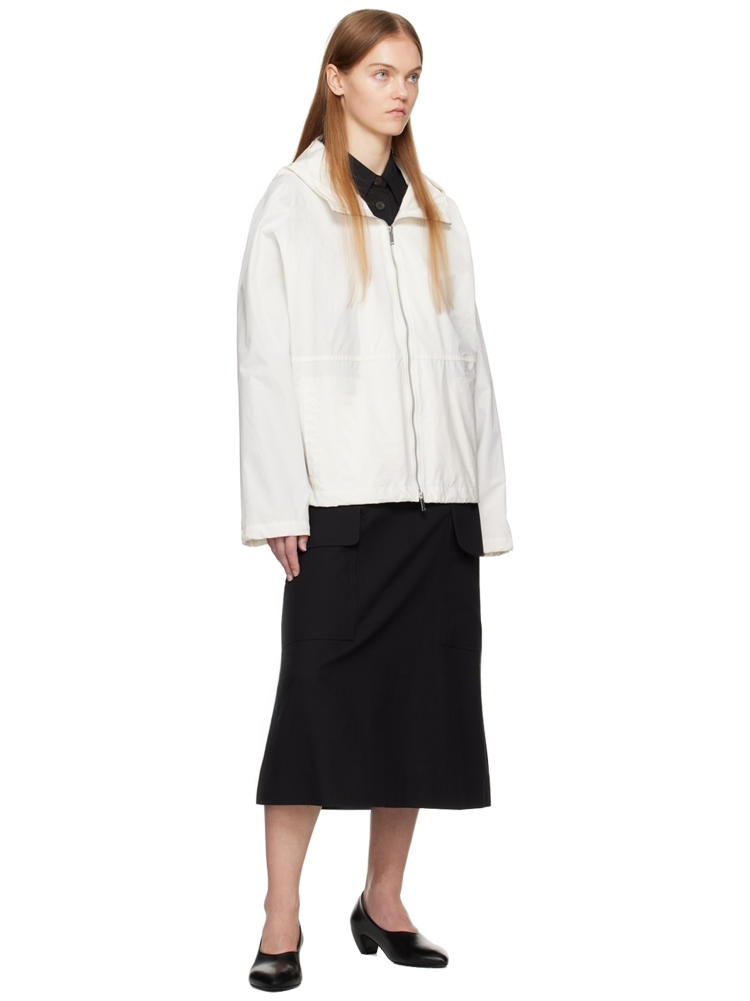 Studio Nicholson Black Tyrell Midi Skirt | REVERSIBLE
