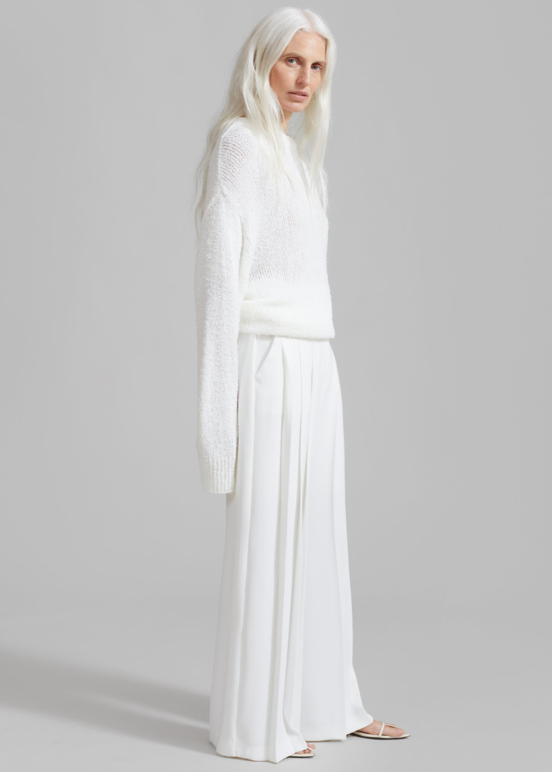 Dillon Pleated Pants - White 3