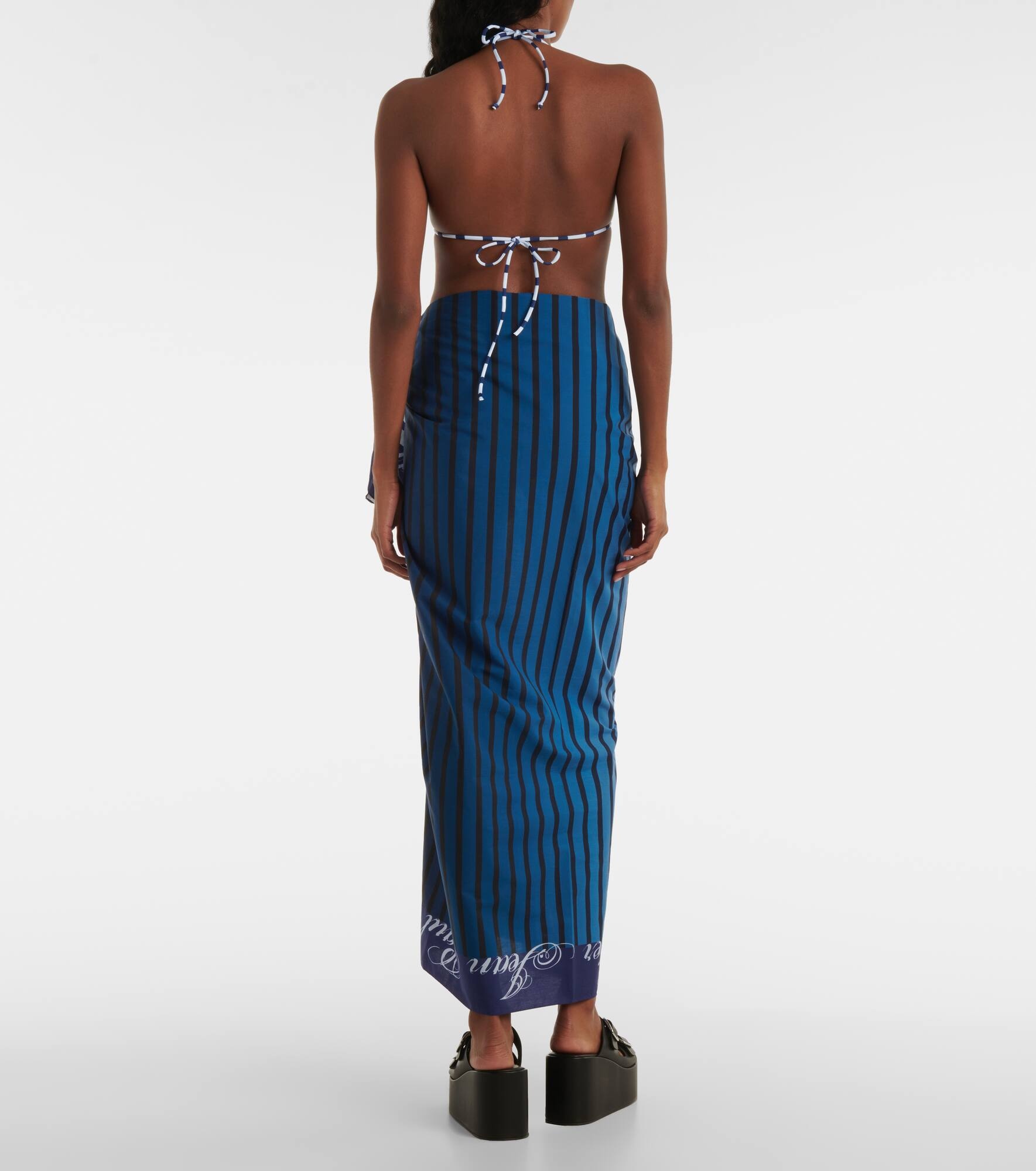Printed cotton beach cover-up - 3