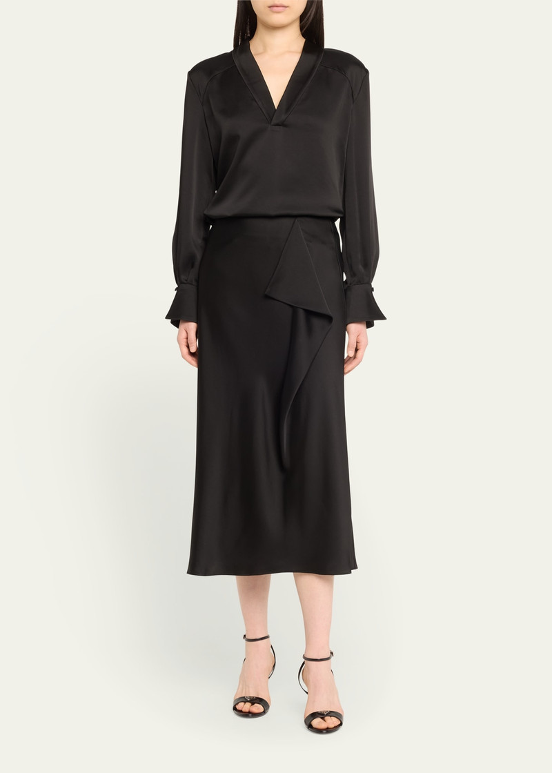 SIMKHAI Maisey V-Neck Satin Blouse outlook